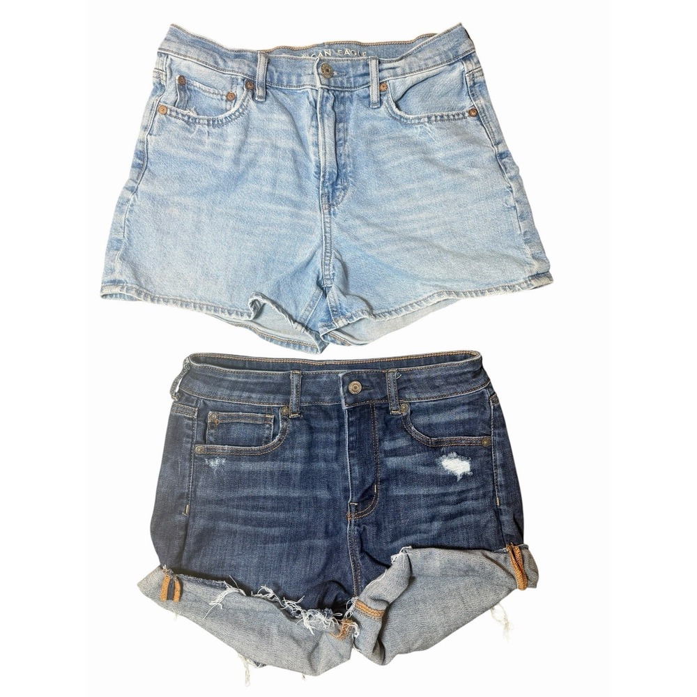 American Eagle Mom Shorts Bundle Size 4‎ Super High Rise Shortie & Relaxed Short